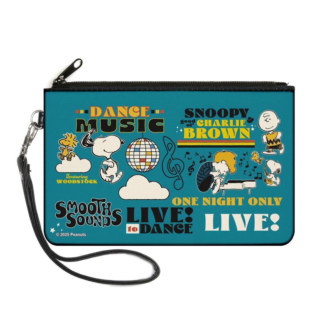 8292 Peanuts Wallet, Zip Clutch, Peanuts Gang Dance Music Poses and Quotes